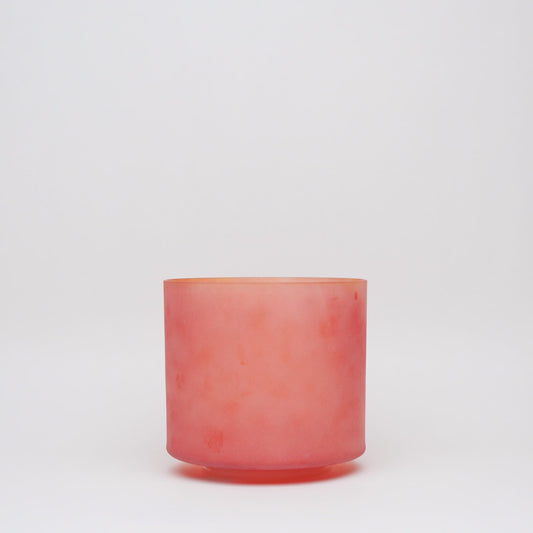 Pink Himalayan Salt, White Light Aura Gold Insdie Frosted Bowl, 8", C#+15