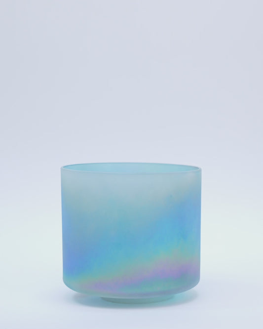 Selenite, Aqua Aura Gold Bowl 8" D#-25